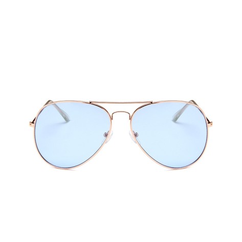 Classic Metal Frame Oceanic Color Lens Aviator Sunglasses