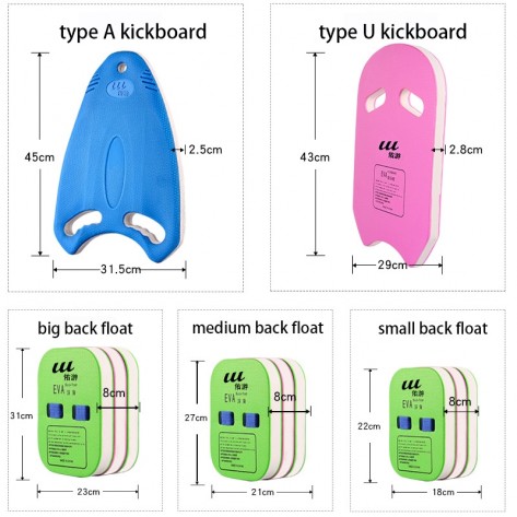 Foam Back Floating Board Kickboard Swimming Training Aid Swim Belt for Kids Swimming Beginner