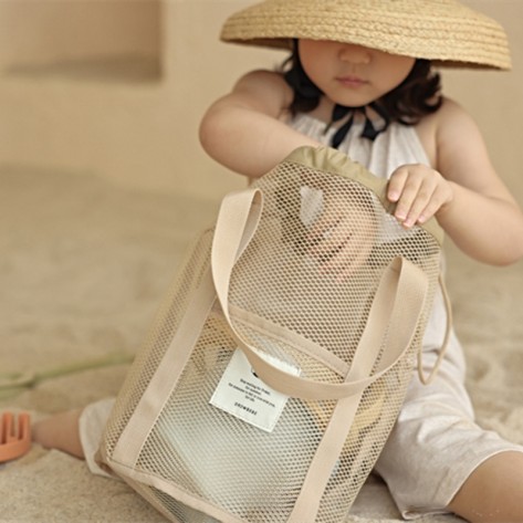 Mesh Beach Bag Drawstring Pocket