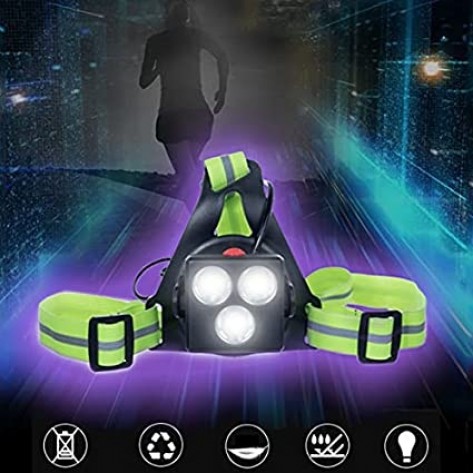 LED Running Vest Light Rechargeable Reflective Belt