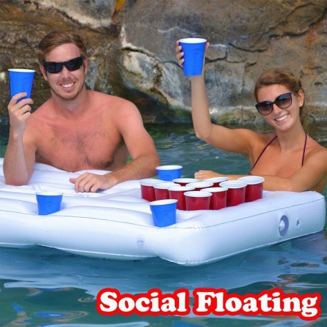 Pool Party Barge Floating Beer Pong Table