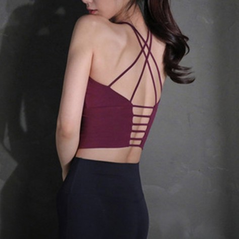 Soft Strappy Padded Fitness Sports Bras