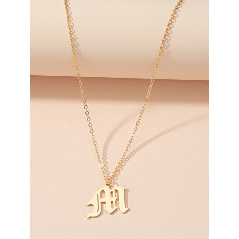Initial Pendant Chain Necklace