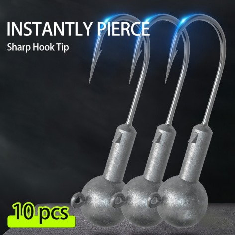 10 PCS Jig Heads Fishing Hooks
