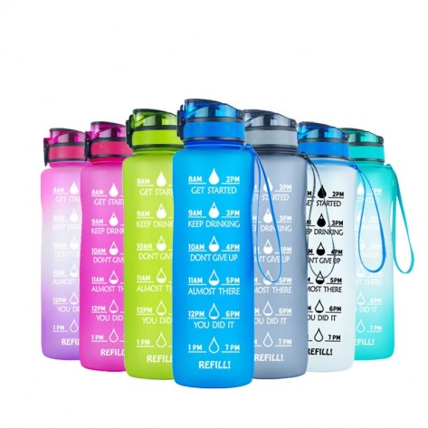 BPA Free Sports Water Bottle with Marker