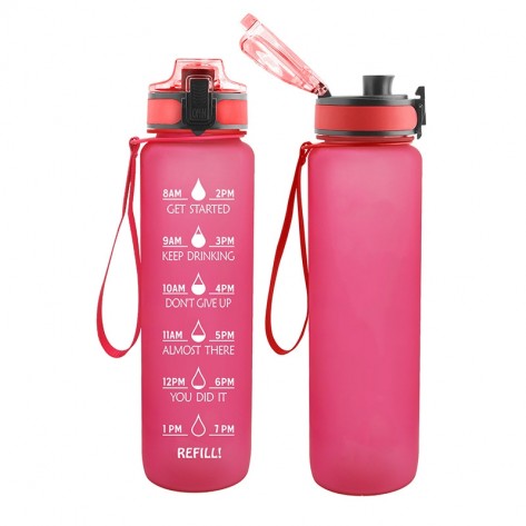Motivational Sports Water Bottle with Time Marker