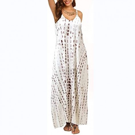 Spaghetti Strap Printed Long Maxi Dress