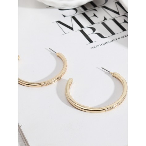 Penelope 14KT Gold Rhinestone Hoop Earrings