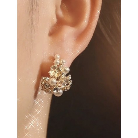 Flourish Forever Gold Pearl Mini Hoop Earrings