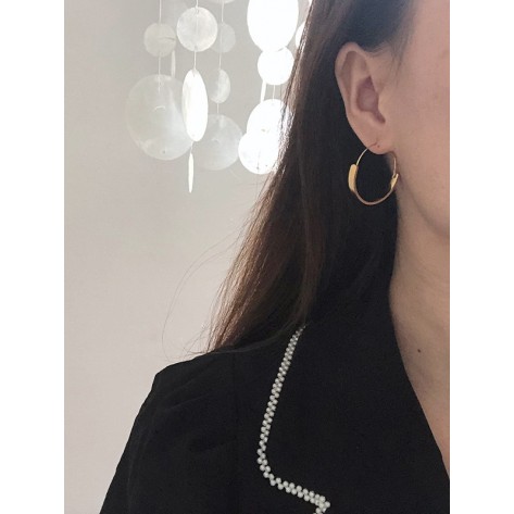 Creative Muse Gold Textured Circle Earrings
