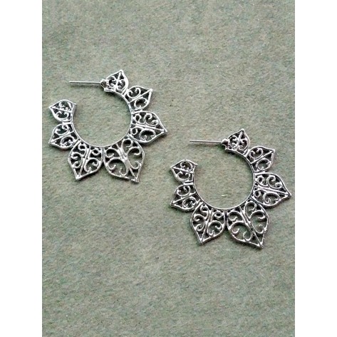 Mullen Silver Hoop Earrings