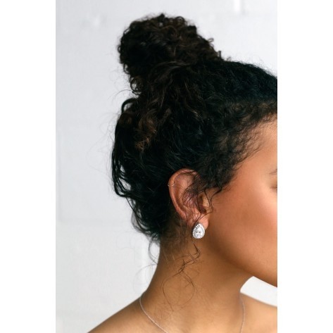 Heart of the Matter Silver Rhinestone Earrings