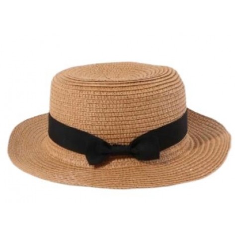 bow knot straw boater hat womens