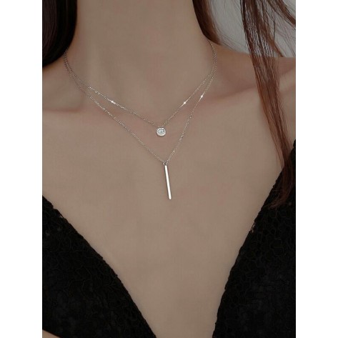 Bar Drop Layered Necklace