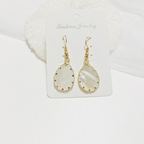 Perfectly Poised White Shell Earrings
