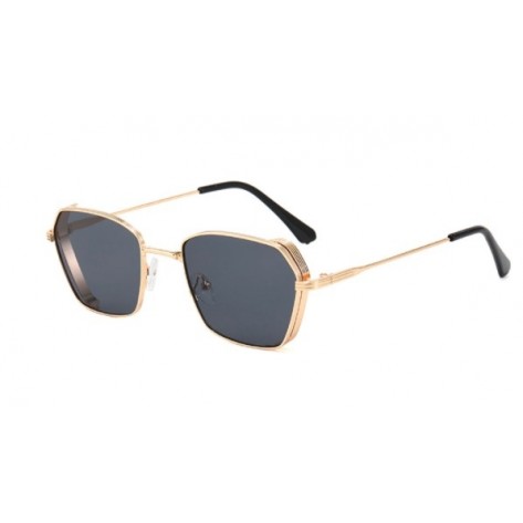 black geometric frame sunglasses