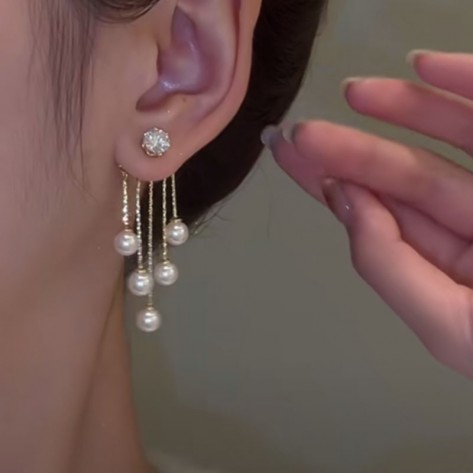 pearl tassel earrings