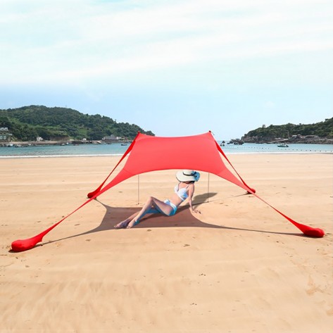 red beach tent