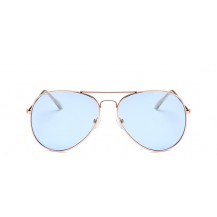 Classic Metal Frame Oceanic Color Lens Aviator Sunglasses