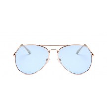 Classic Metal Frame Oceanic Color Lens Aviator Sunglasses