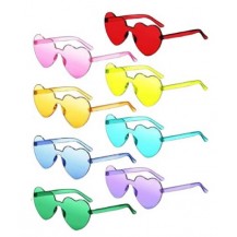 8 Pairs Rimless Heart Shaped Sunglasses