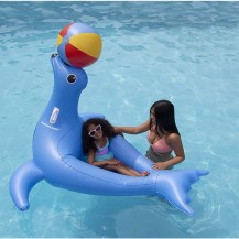 Inflatable Sea Lion Ride-On with Ball