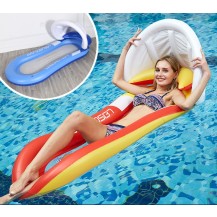 Adult Inflatable Pool Float Raft with Shade Water Lounge