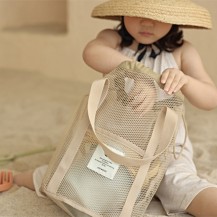 Mesh Beach Bag Drawstring Pocket