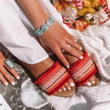 Womens Fringe Flat Sandals