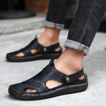 Mens Closed Toe Leather Sandals