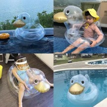 Kids Inflatable Pool Swim Ring Beach Transparent Duck Pool Toys