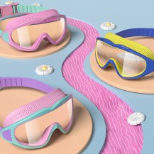 Anti-Fog Anti-UV Wide View Swimming Goggles for Kids 2-16