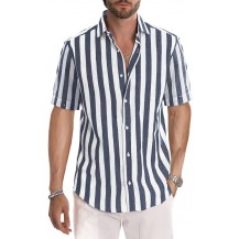 Button-Up Striped Dress Shirts 