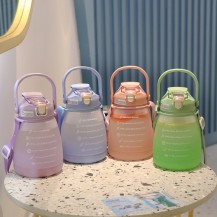 Silicone Sports Water Bottle with Time Marker
