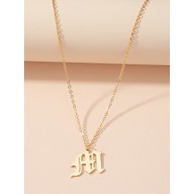 Initial Pendant Chain Necklace
