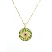 Rhinestone Evil Eye Pendant Necklace