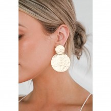 Arcata Gold Round Earrings