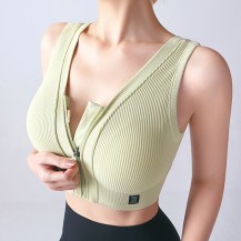 Tank Top Zipper Closure Workout Bras