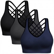 Cross Back Padded Wirefree Sport Bras