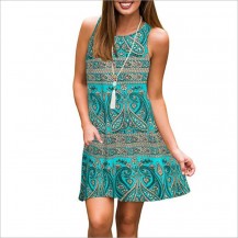 Casual Sleeveless Printed Dresses