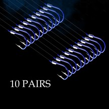 10 Pairs Manually tied Sharp Fishing Hooks