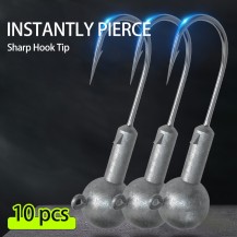 10 PCS Jig Heads Fishing Hooks