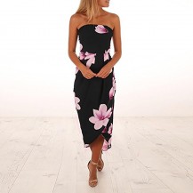 Casual Slim Fit Floral Sleeveless Long Dress 