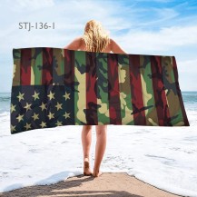 Camouflage Flag Microfiber Beach Towel