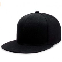 solid black flat bill visor baseball cap