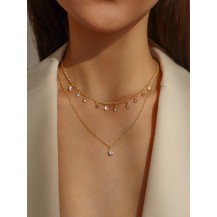 Tears of Joy 14KT Gold Rhinestone Pendant Necklace