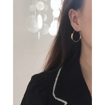 Creative Muse Gold Textured Circle Earrings