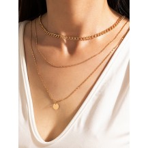 Three-Layer Tie Gold Necklace Set