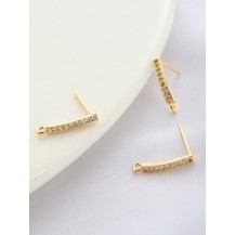 Set the Bar Gold Rhinestone Stud Earrings