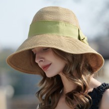 Womens Wide Brim Bownot Sun Hat